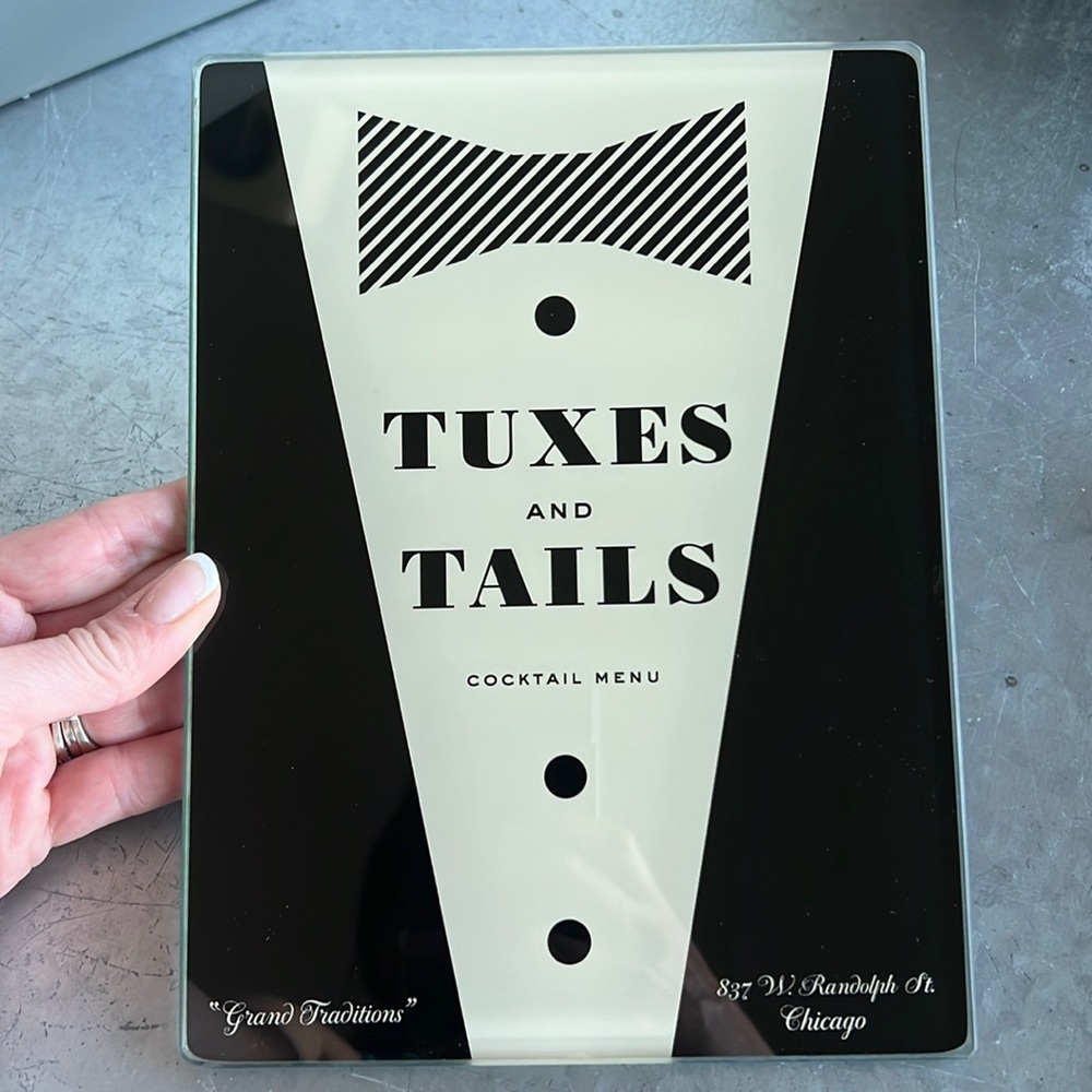 Kate Spade New York Lenox “Tuxes and Tails” Glass Tray & Knife Set